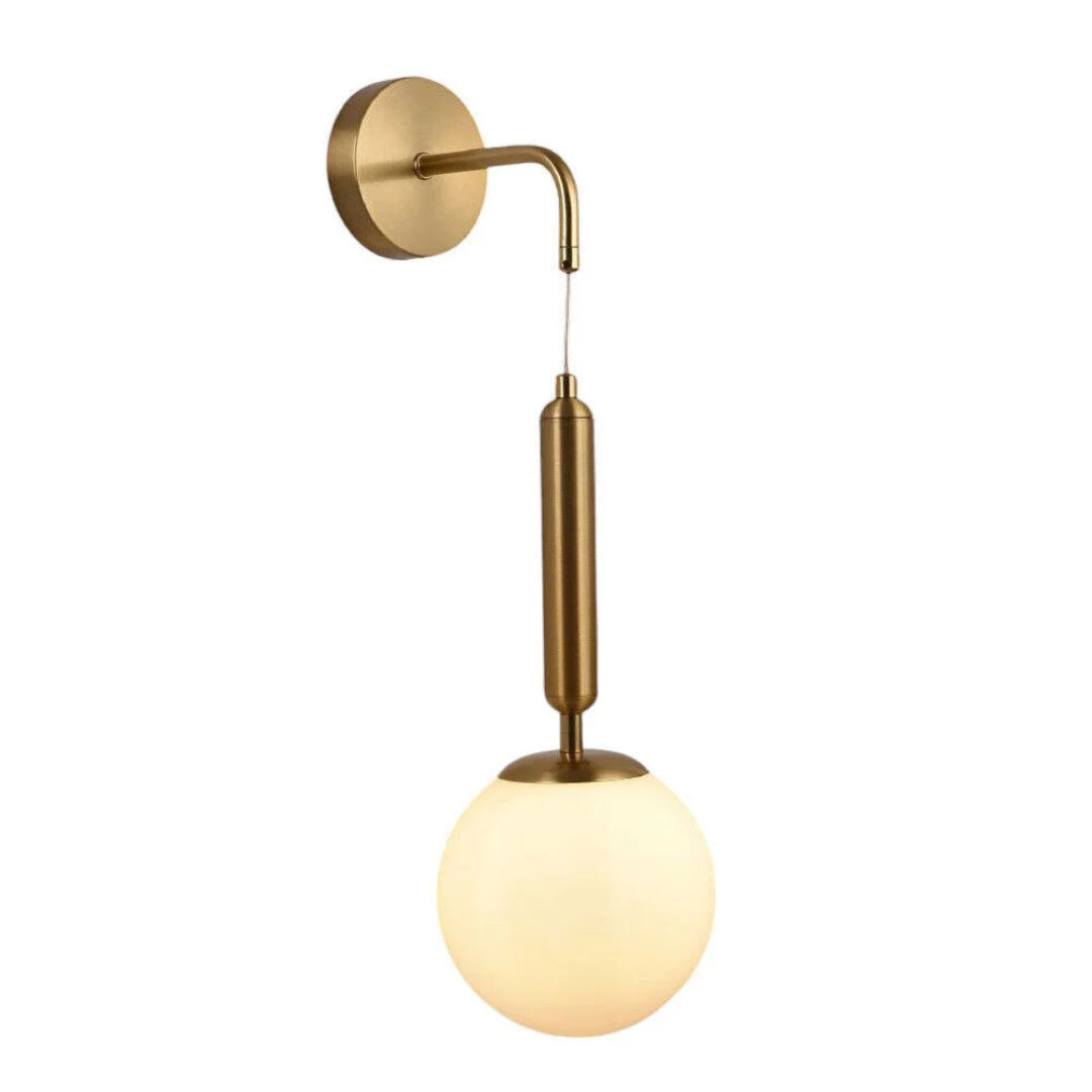 Applique da muro G9 moderna oro con sfera vetro