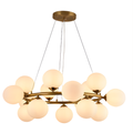Lampadario moderno 15 luci G9 oro con sfere vetro