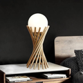 Lampada da tavolo moderna G9 oro design intrecciato