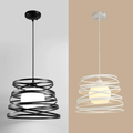 Lampadario a sospensione E27 design spirale moderno bianco o nero