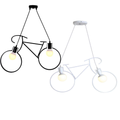 Lampadario a sospensione bicicletta 2xE27 moderno bianco e nero