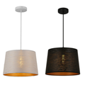 Lampadario a sospensione E27 cilindrico moderno effetto oro bianco o nero