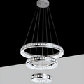 Lampadario LED moderno 46W con anelli in cristallo effetto CCT regolabile