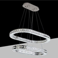 Lampadario LED moderno 46W anelli ovali effetto cristallo con luce CCT regolabile
