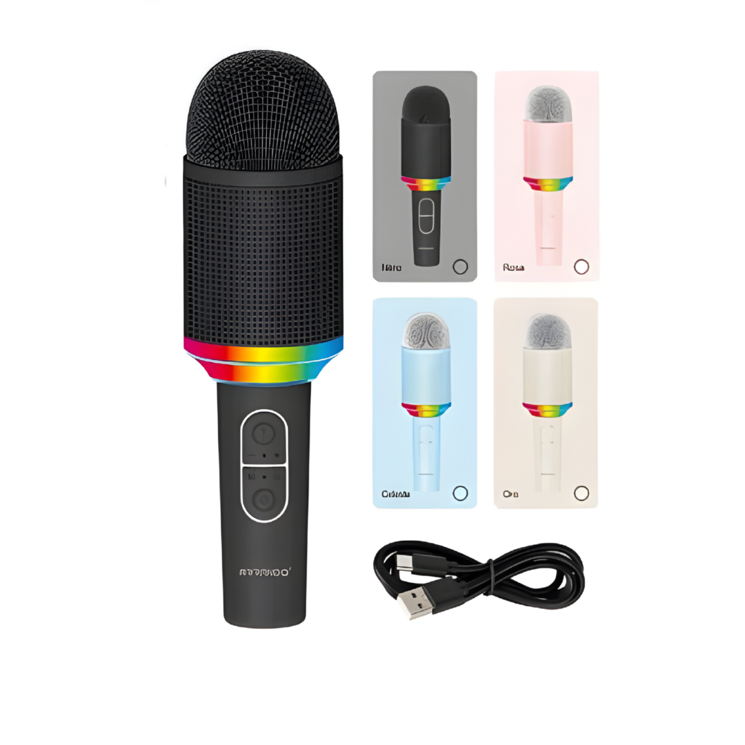 Microfono Karaoke Bluetooth LED RGB Wireless USB