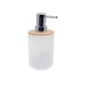 Dispenser Sapone in PP e Bambù Design Moderno Bagno