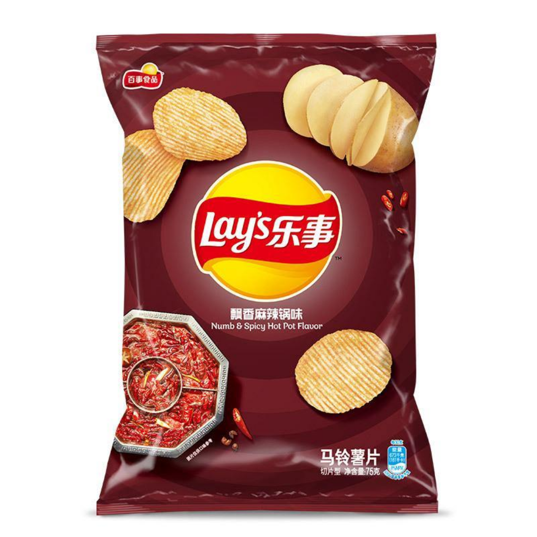 Lay’s Patatine Gusto Hot Pot Piccante – Chips Ondulate Snack Asiatico