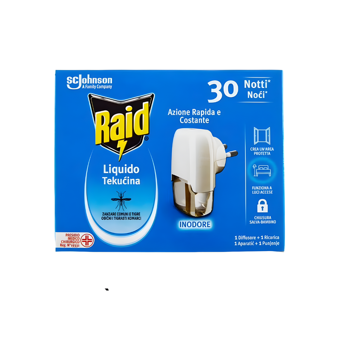 Raid Liquido Elettrico 30 Notti Diffusore + Ricarica 21ml Inodore