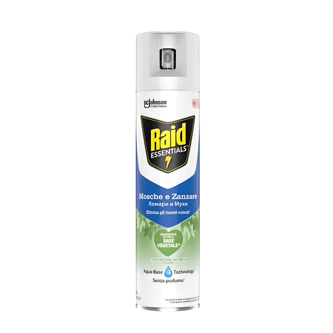 Raid Essentials Spray Mosche e Zanzare 400ml Senza Profumo