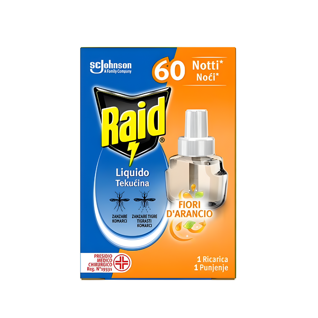 Raid Ricarica Liquida Fiori d’Arancio 36ml 60 Notti Antizanzare