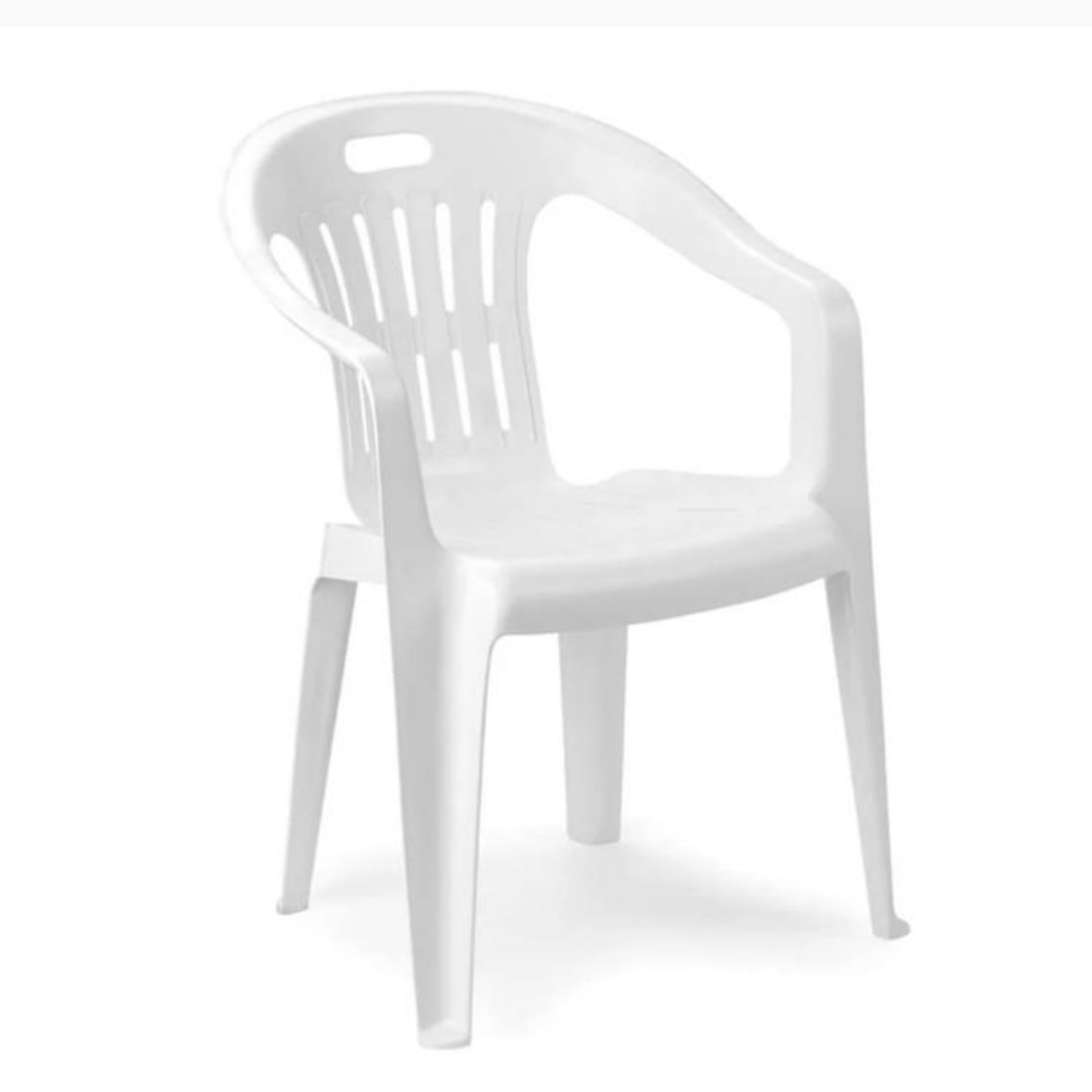Sedia in Plastica Bianca da Giardino Impilabile