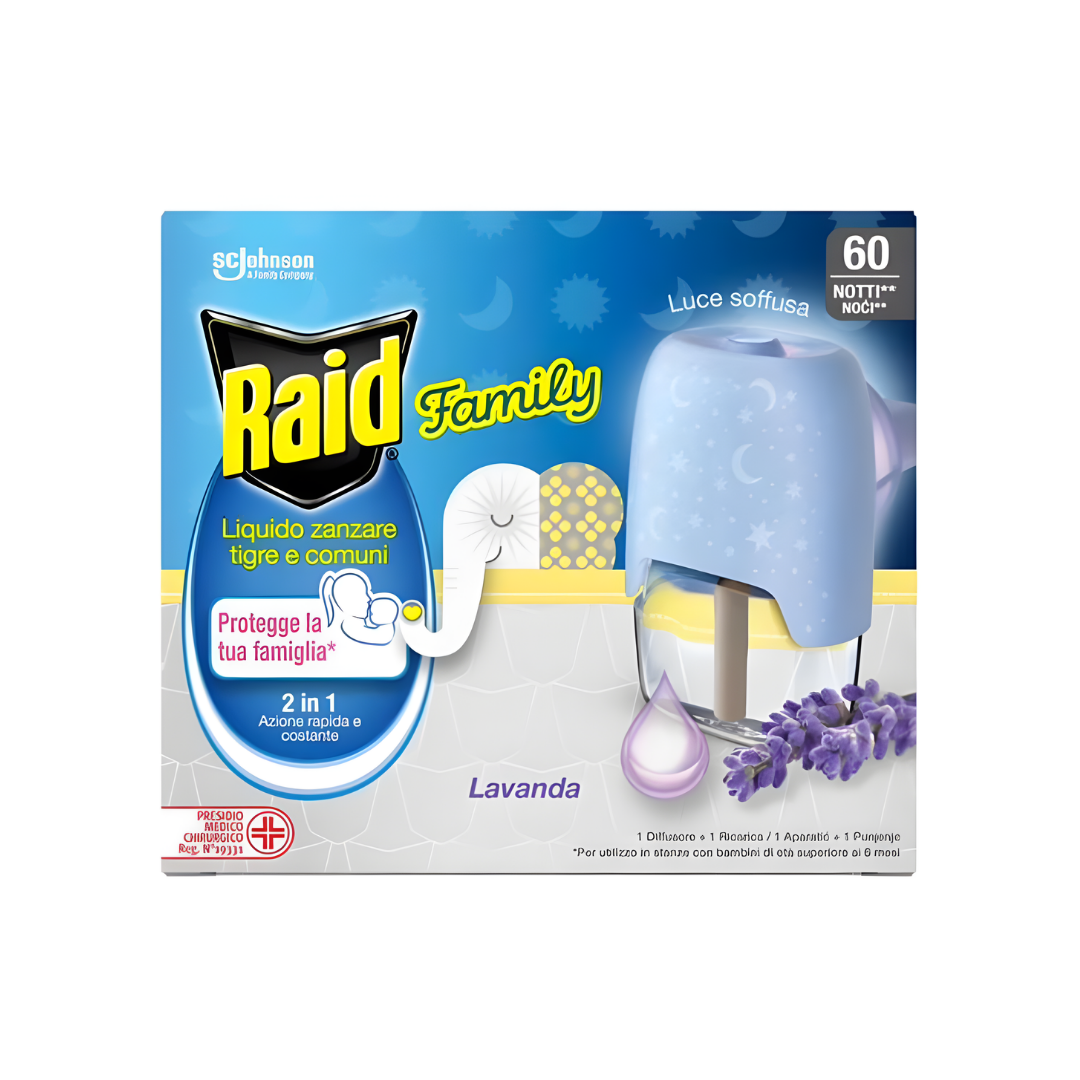 Diffusore Antizanzare Elettrico + Ricarica Lavanda 36ml 60 Notti